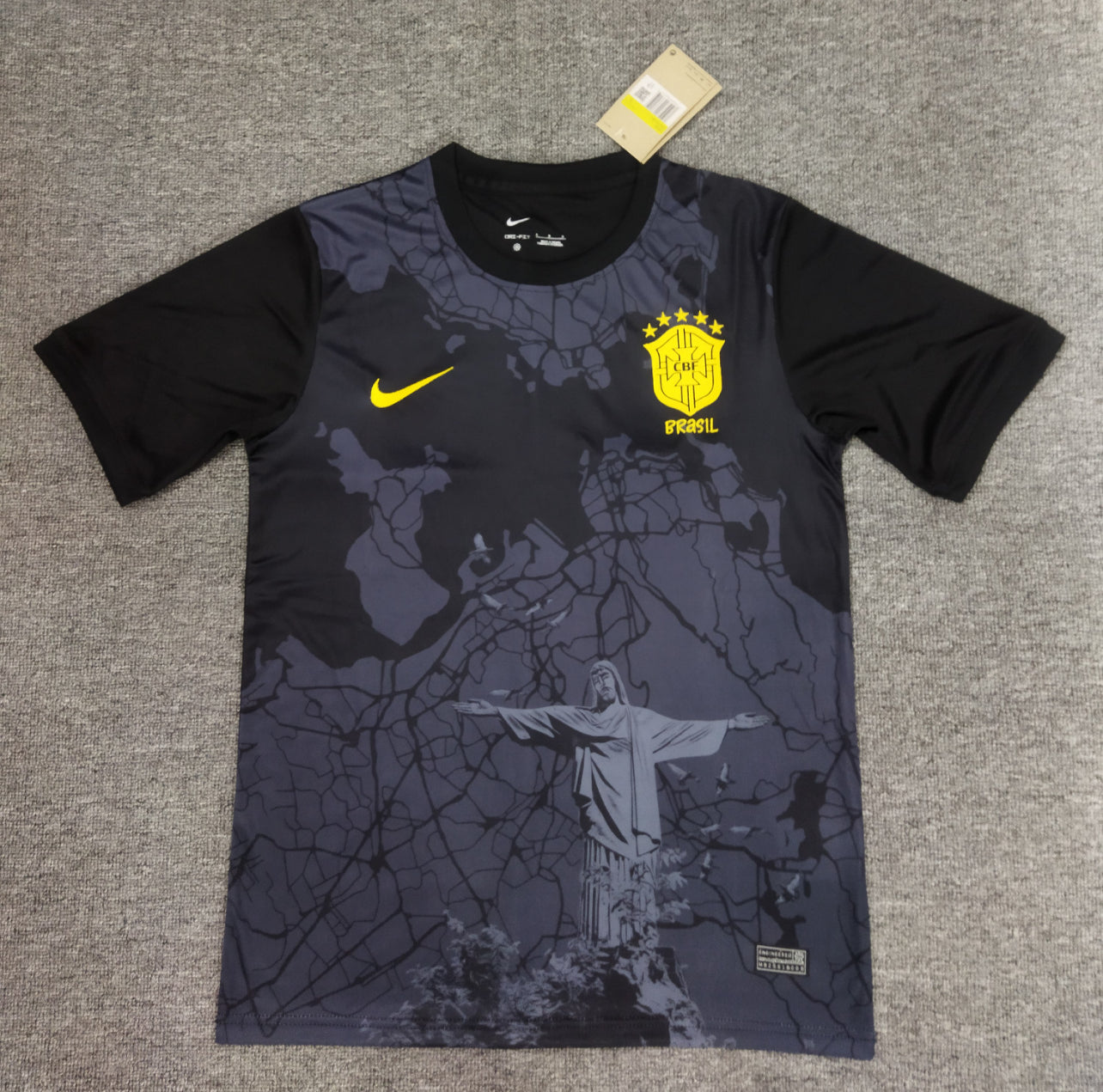 Black Jesus Cross Nike Brazil Football Shirt