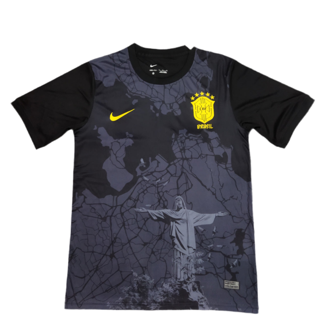 Black Jesus Cross Nike Brazil Football Shirt